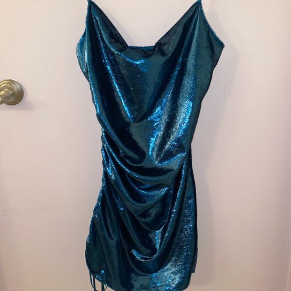 Cinq à Sept Astrid Dress in Teal Topaz Size 4 - Picture 4 of 7